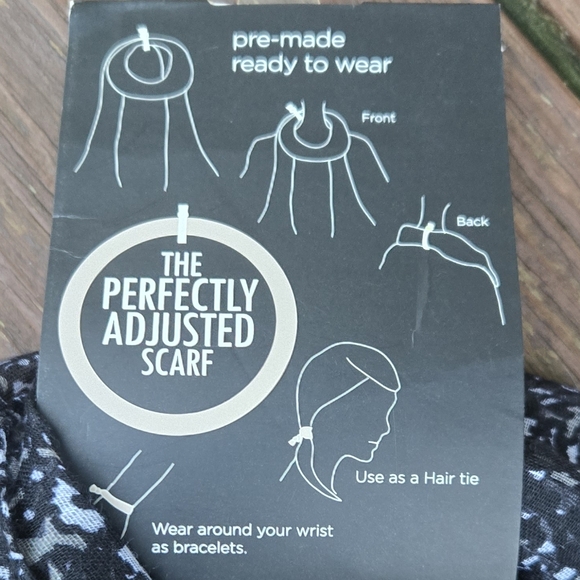 NWT- Perfectly Adjusted Scarf- Black/Orange- Screen Dyed- Wide & Long - Picture 3 of 13